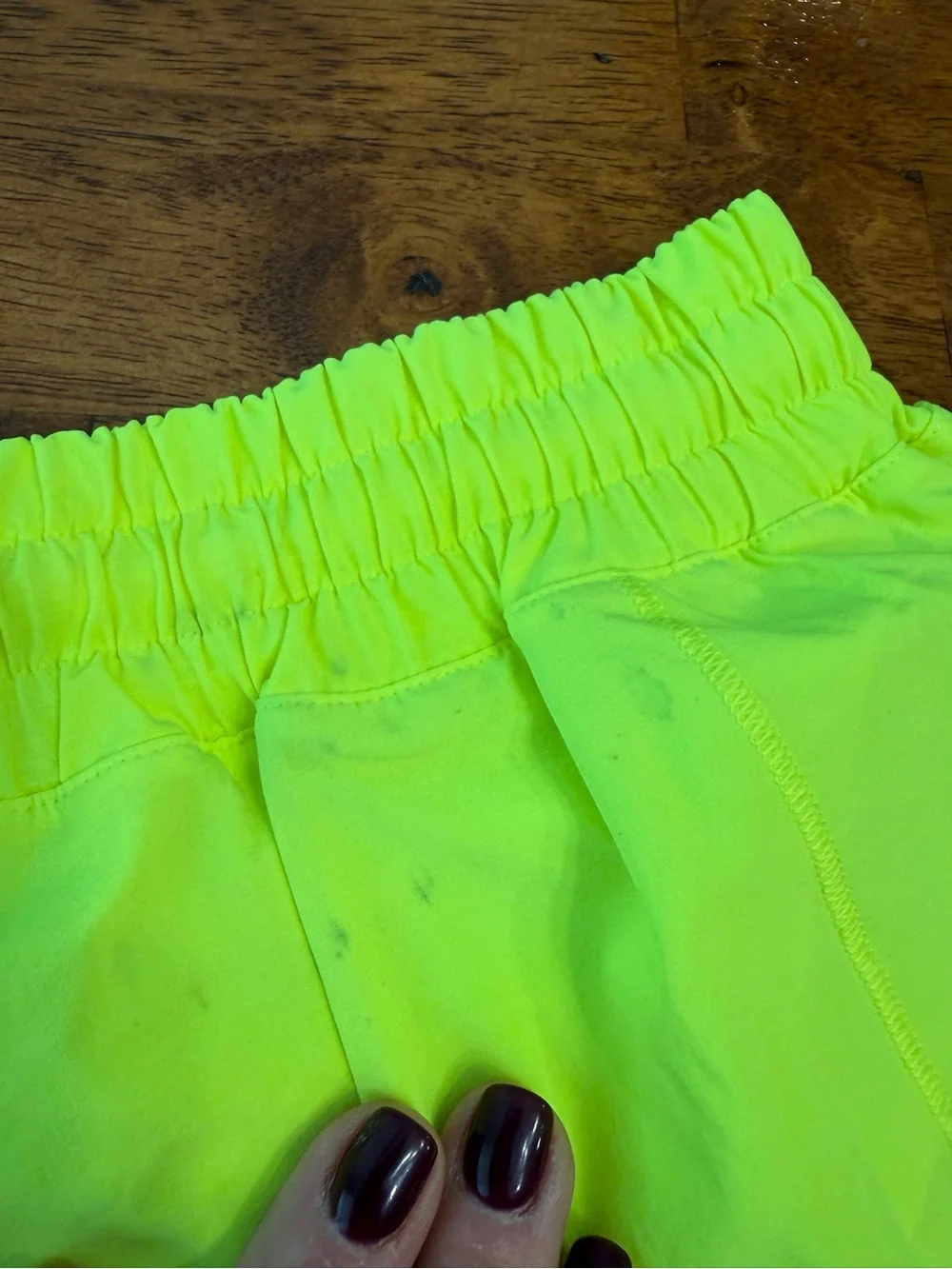 Lululemon Hotty Hot Lined Running Shorts Highlight Yellow Neon Size 8